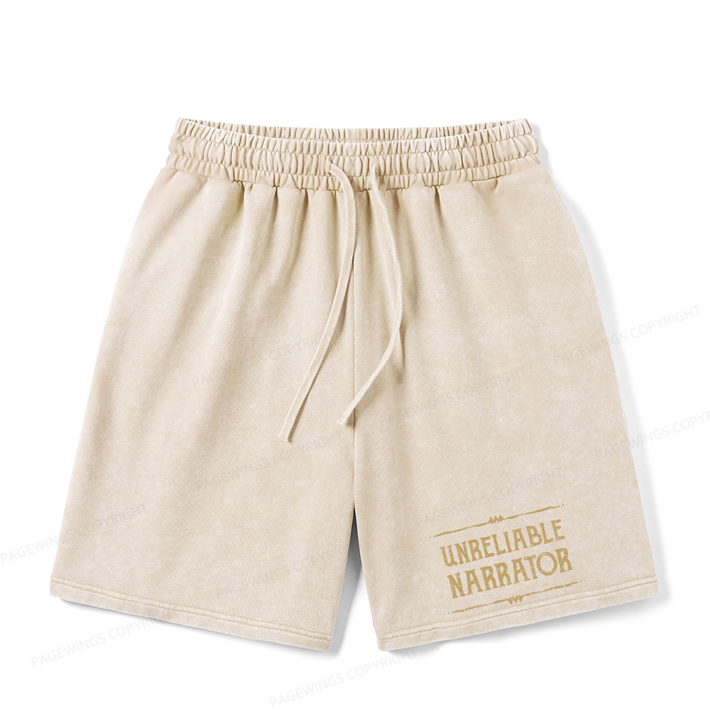 Pagewings Unreliable Narrator Unisex Washed Shorts