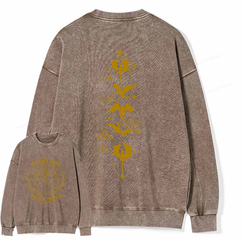 Pagewings The Thirteen Throne Of Glass Embroidered Unisex Washed Sweatshirt