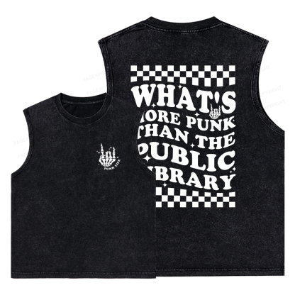 Pagewings punk the public library Unisex Washed Tank Top