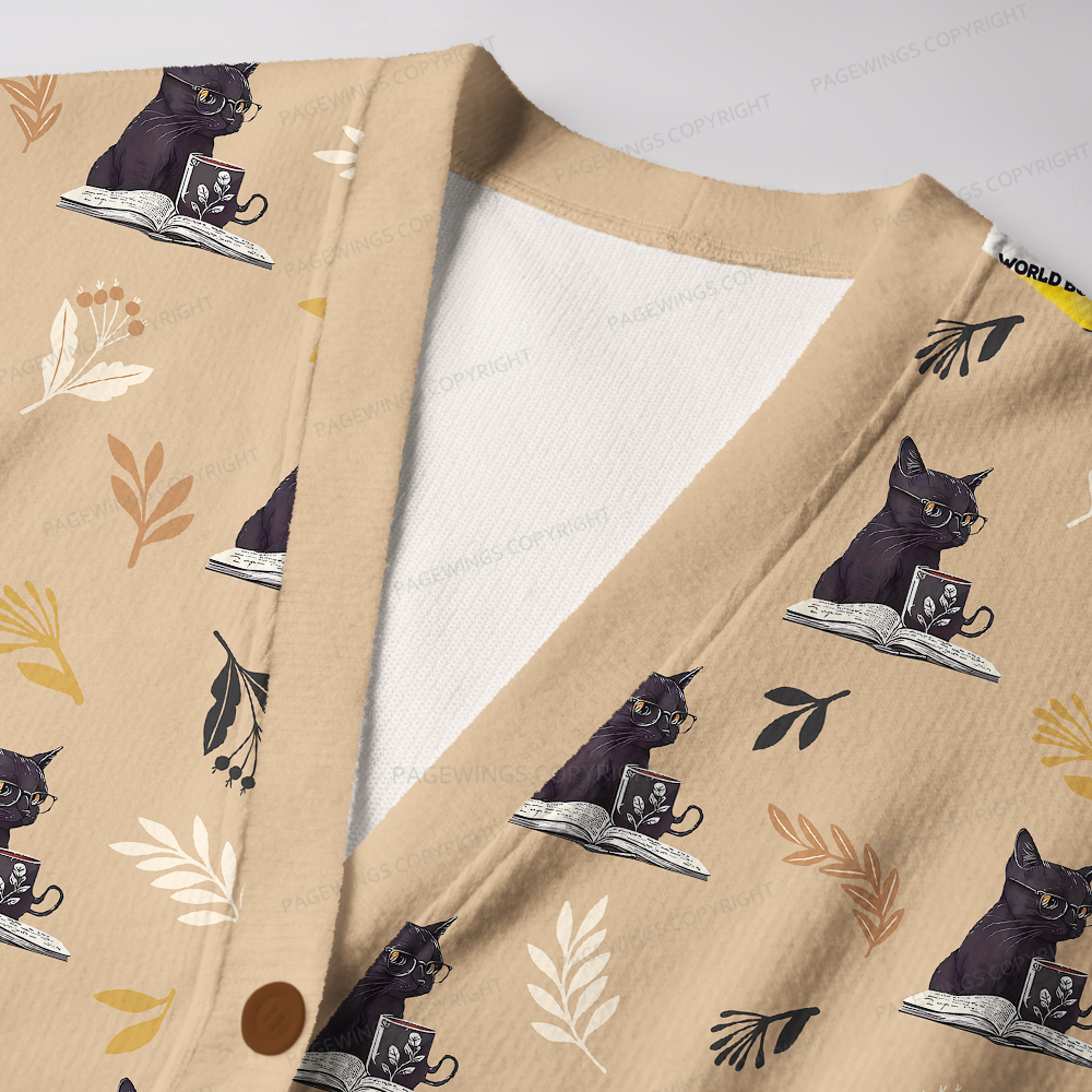 Pagewings Reading Books  Drink Coffee Fight Evil Unisex Ugly Cardigan Sweaters