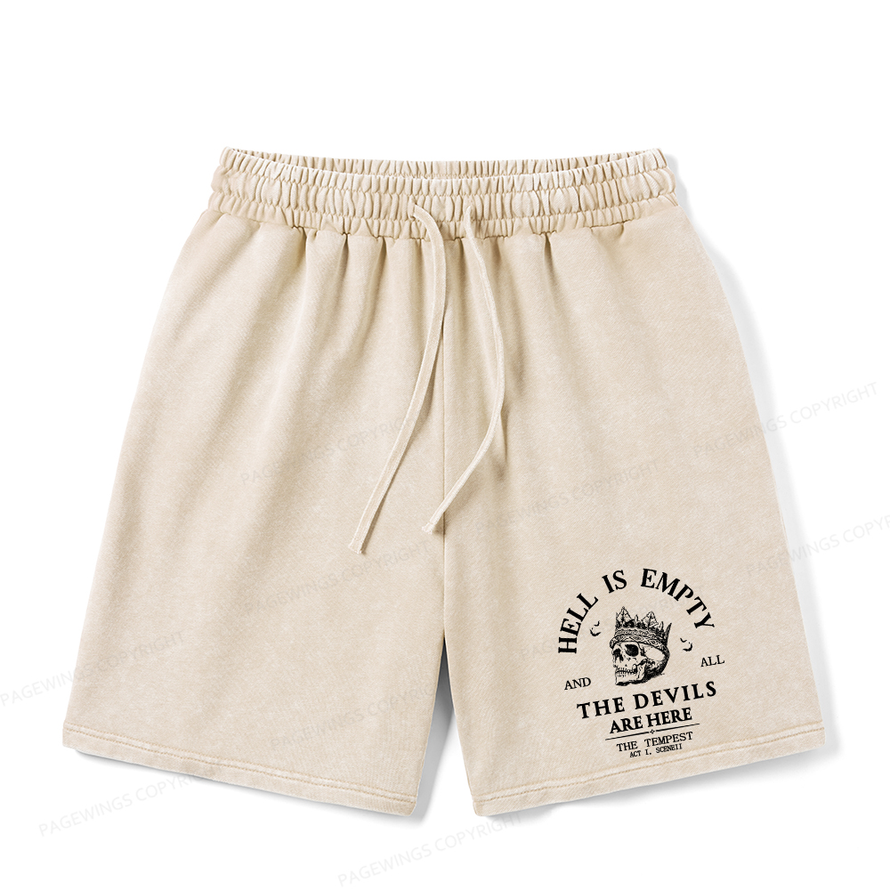 Pagewings Hell Is Empty And All The Devils Are Here Unisex Washed Shorts