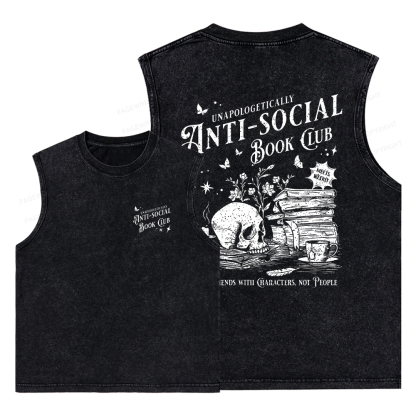 Pagewings Anti-social Book Club Comfort Colors Unisex Washed Tank Top