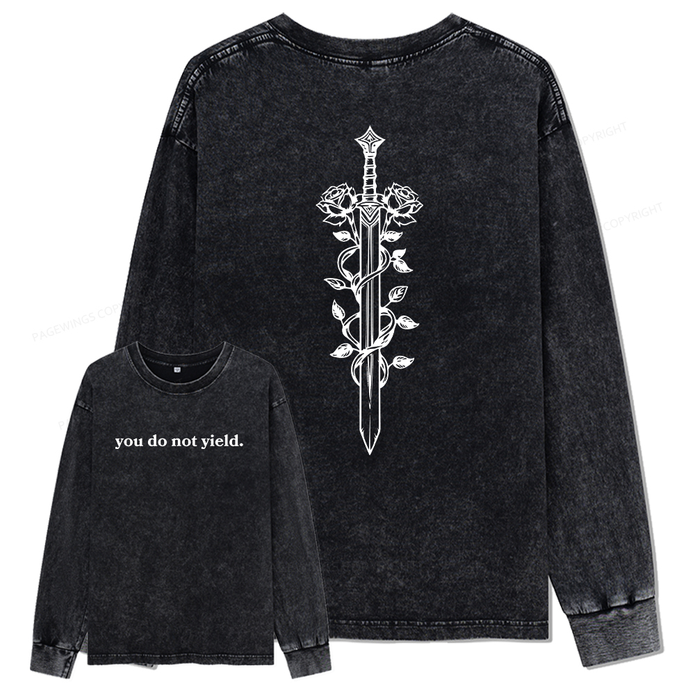pagewings Throne of Glass Merch Unisex Washed Long Sleeve T-shirt