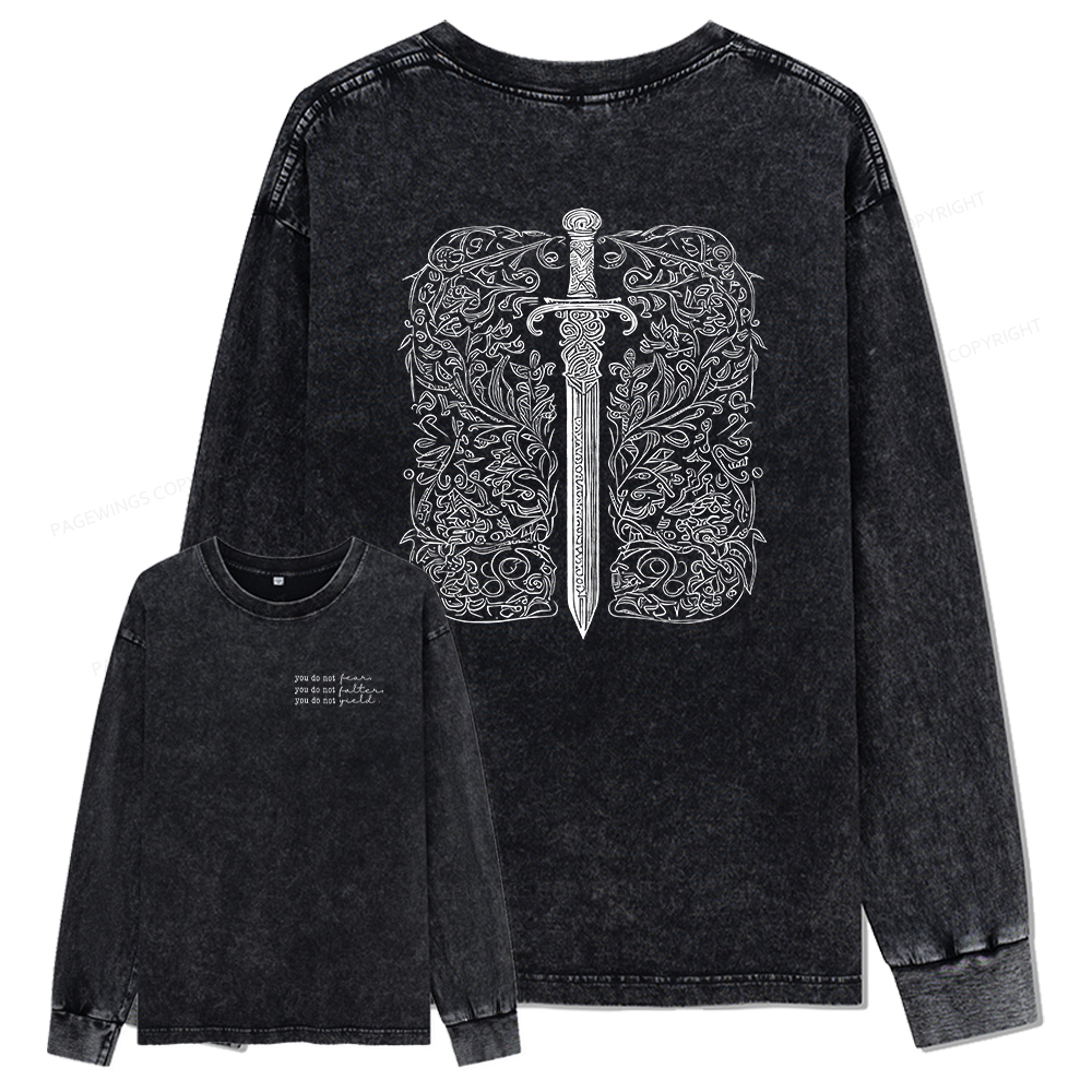 pagewings You Do Not Yield Unisex Washed Long Sleeve T-shirt