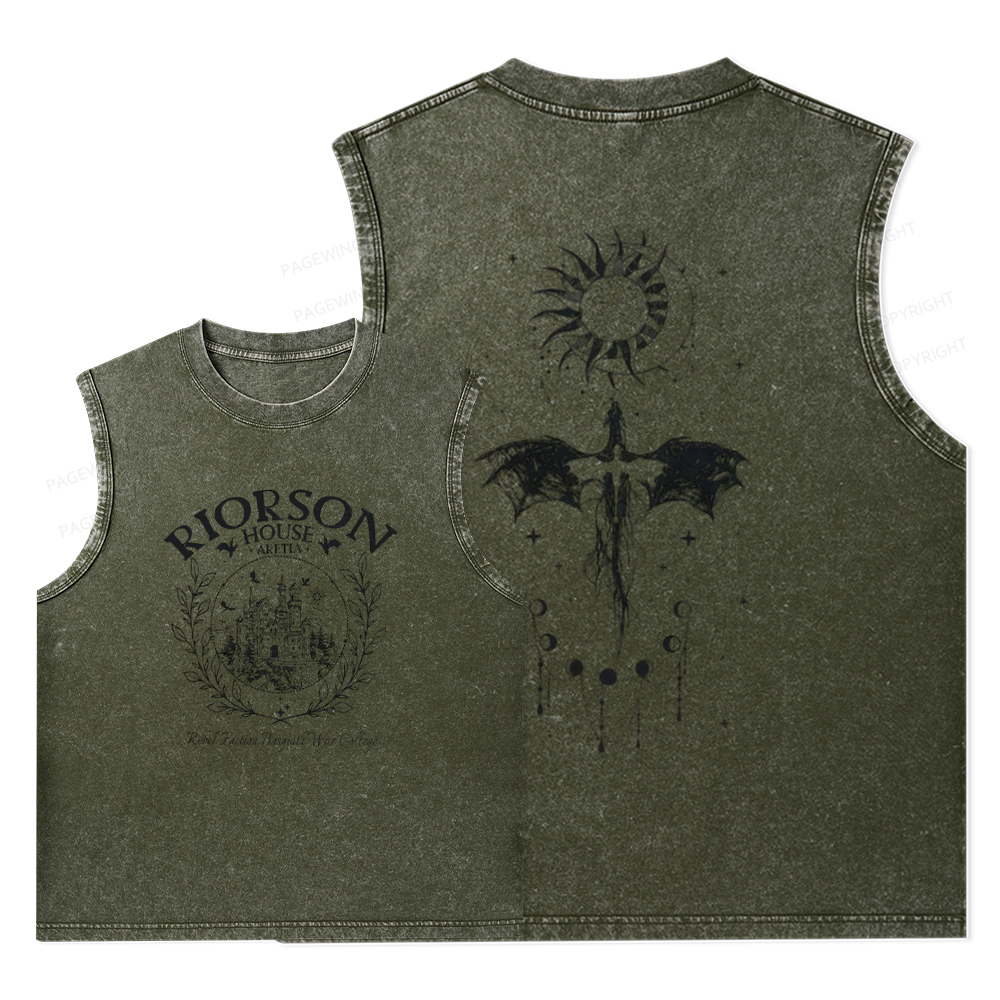 Pagewings Fourth Wing Unisex Washed Tank Top