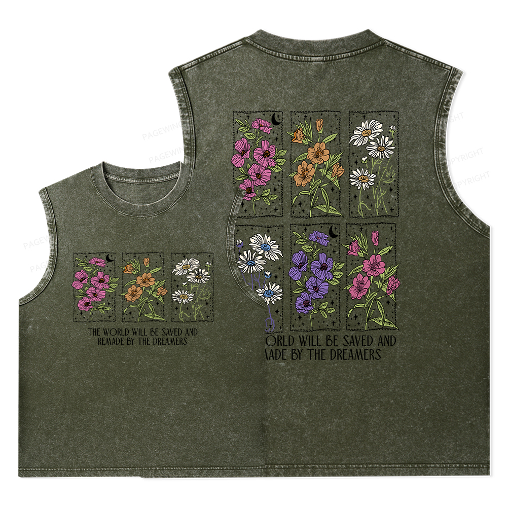 Pagewings The World Will Be Saved And Remade Unisex Washed Tank Top