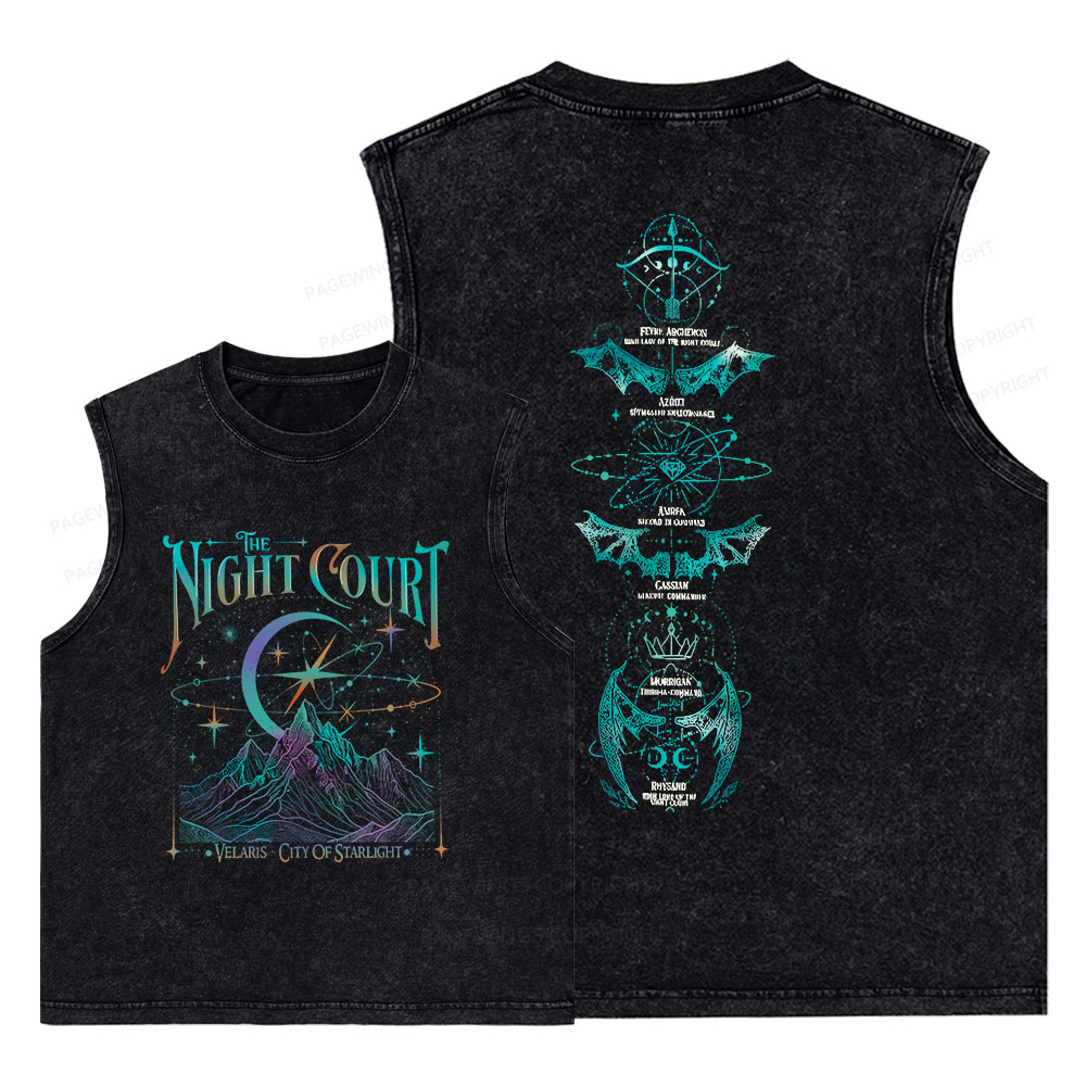 Pagewings The Night Court Unisex Washed Tank Top