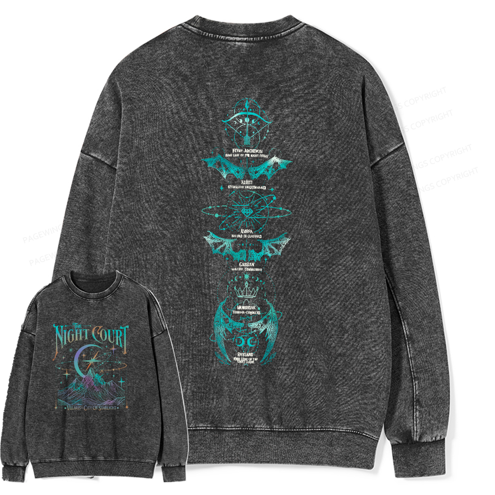 Pagewings The Night Court Unisex Washed Sweatshirt