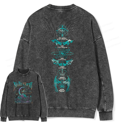 Pagewings The Night Court  Unisex Washed Sweatshirt