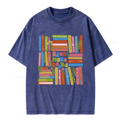 Pagewings Read More Books Unisex Washed T-shirt