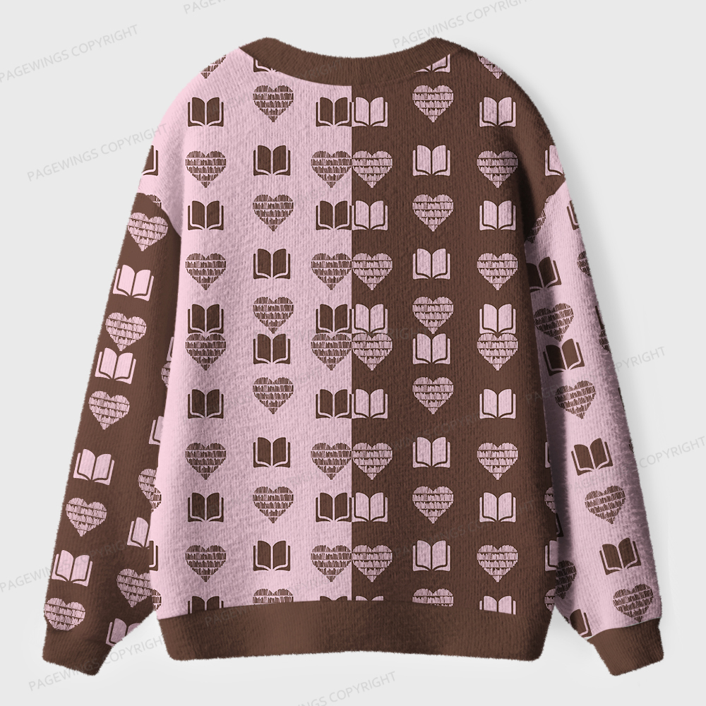 Pagewings Shelf Love This Valentine’s Day Unisex Ugly Cardigan Sweaters