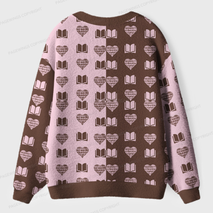 Pagewings Shelf Love This Valentine’s Day Unisex Ugly Cardigan Sweaters
