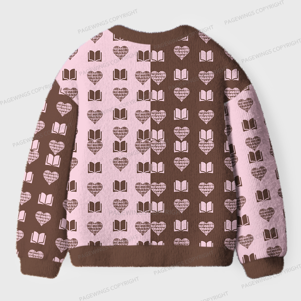 Pagewings Shelf Love This Valentine’s Day Unisex Ugly Cardigan Sweaters