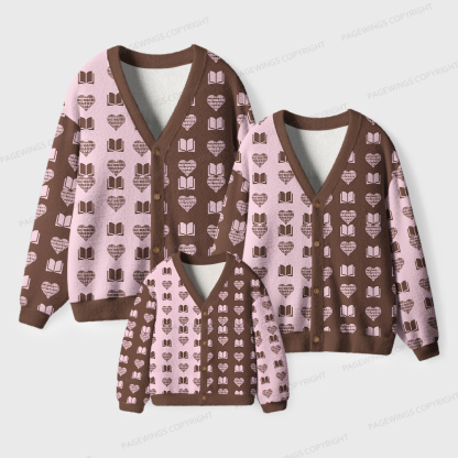 Pagewings Shelf Love This Valentine’s Day Unisex Ugly Cardigan Sweaters