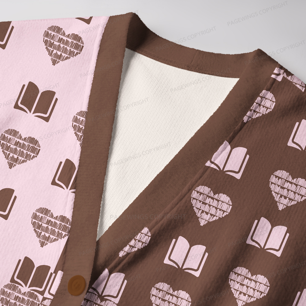 Pagewings Shelf Love This Valentine’s Day Unisex Ugly Cardigan Sweaters