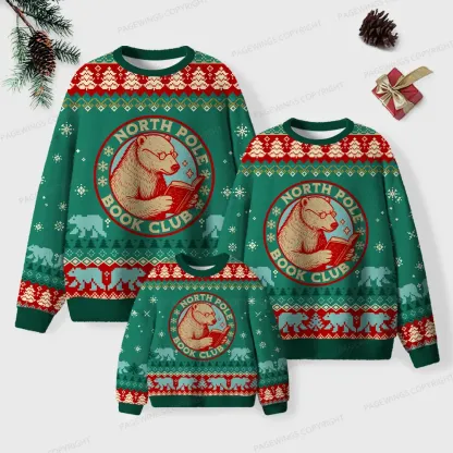 Pagewings North Pole Book Club Unisex Ugly Knit Sweatshirt