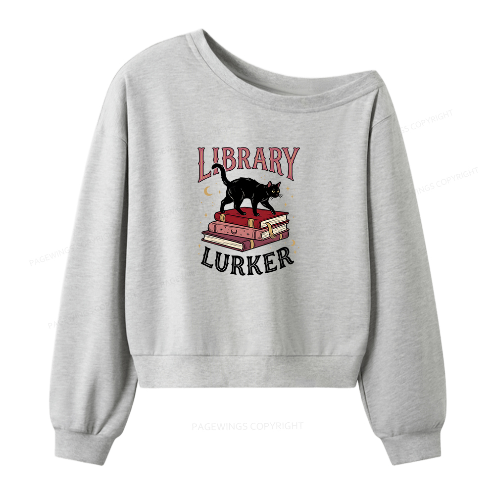 Pagewings Library Lurker Women Off Shoulder Sweatshirt