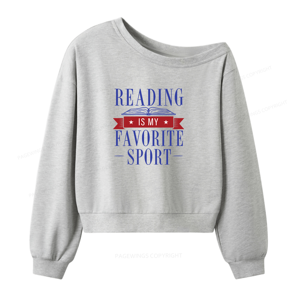 Pagewings Reading Is My Favorite Sport Women Off Shoulder Sweatshirt