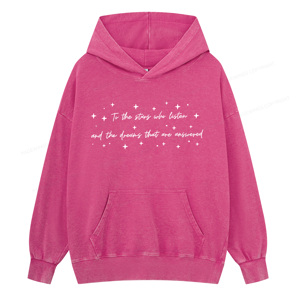Pagewings To the Stars Who Listen Unisex Washed Hoodie
