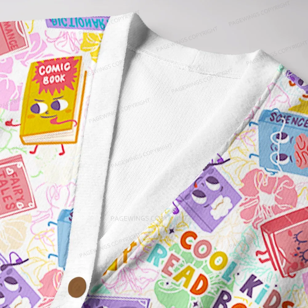 Pagewings Cool Kids Read Books Unisex Ugly Cardigan Sweaters