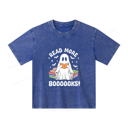 Pagewings Halloween Read More Booooks Unisex Kids Washed T-shirt