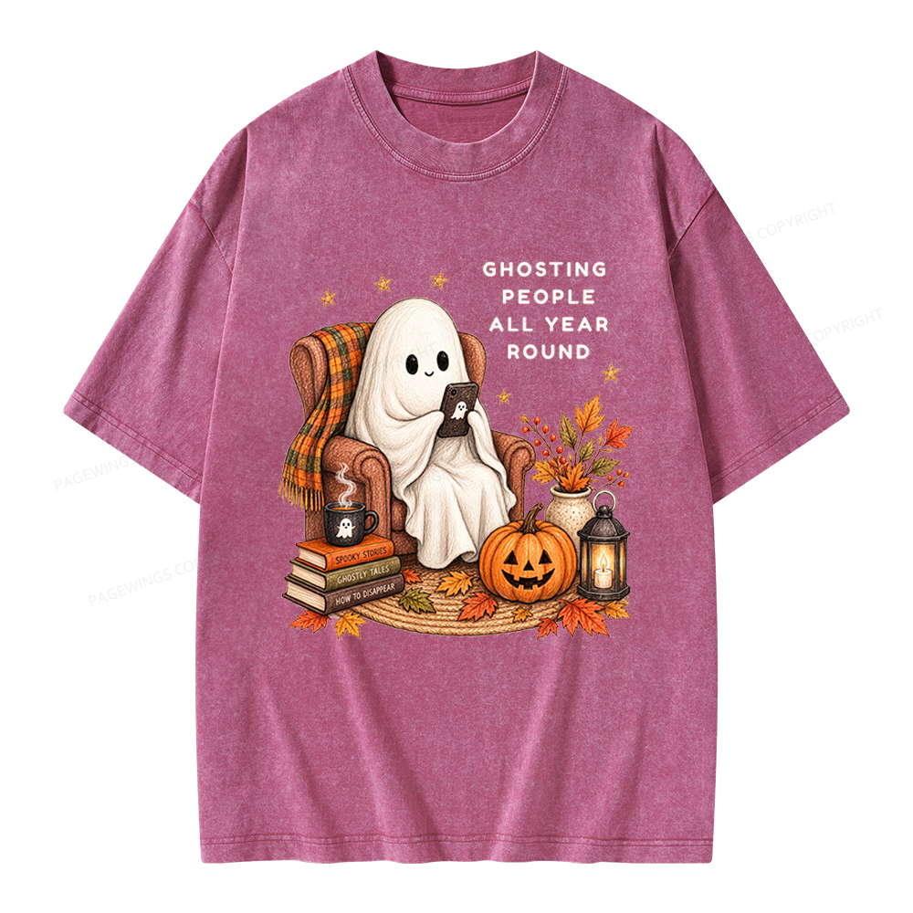 Pagewings Fall Coffee Bool Lover Unisex Washed T-shirt