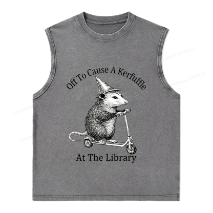 Pagewings Off To Cause A Kerfuffle Unisex Washed Tank Top
