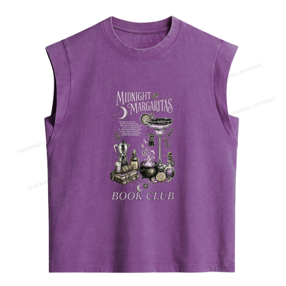 Pagewings Midnight Margaritas Book Club Women's Washed Tank Top