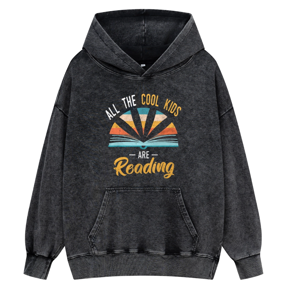 Pagewings All the Cool Kids are Reading Unisex Washed Hoodie