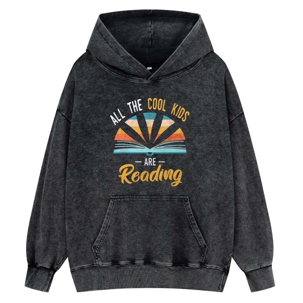 Pagewings All the Cool Kids are Reading Unisex Washed Hoodie