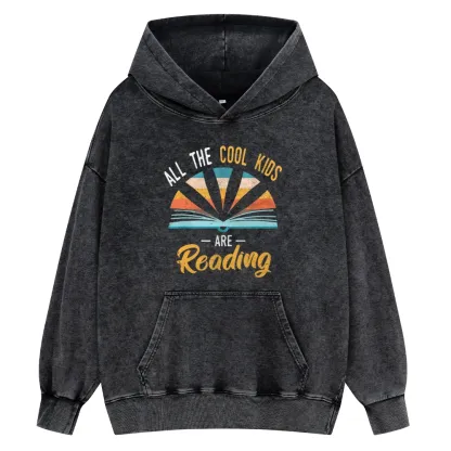Pagewings All the Cool Kids are Reading Unisex Washed Hoodie