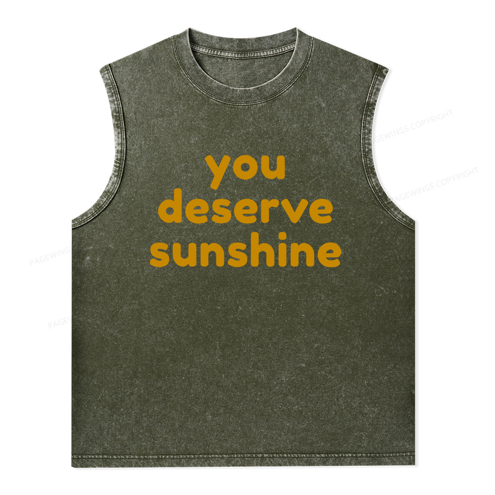 Pagewings You Deserve Sunshine Unisex Washed Tank Top