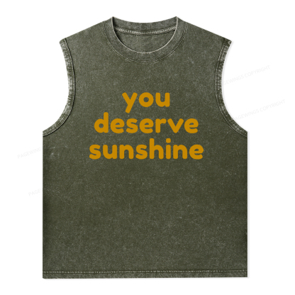 Pagewings You Deserve Sunshine Unisex Washed Tank Top