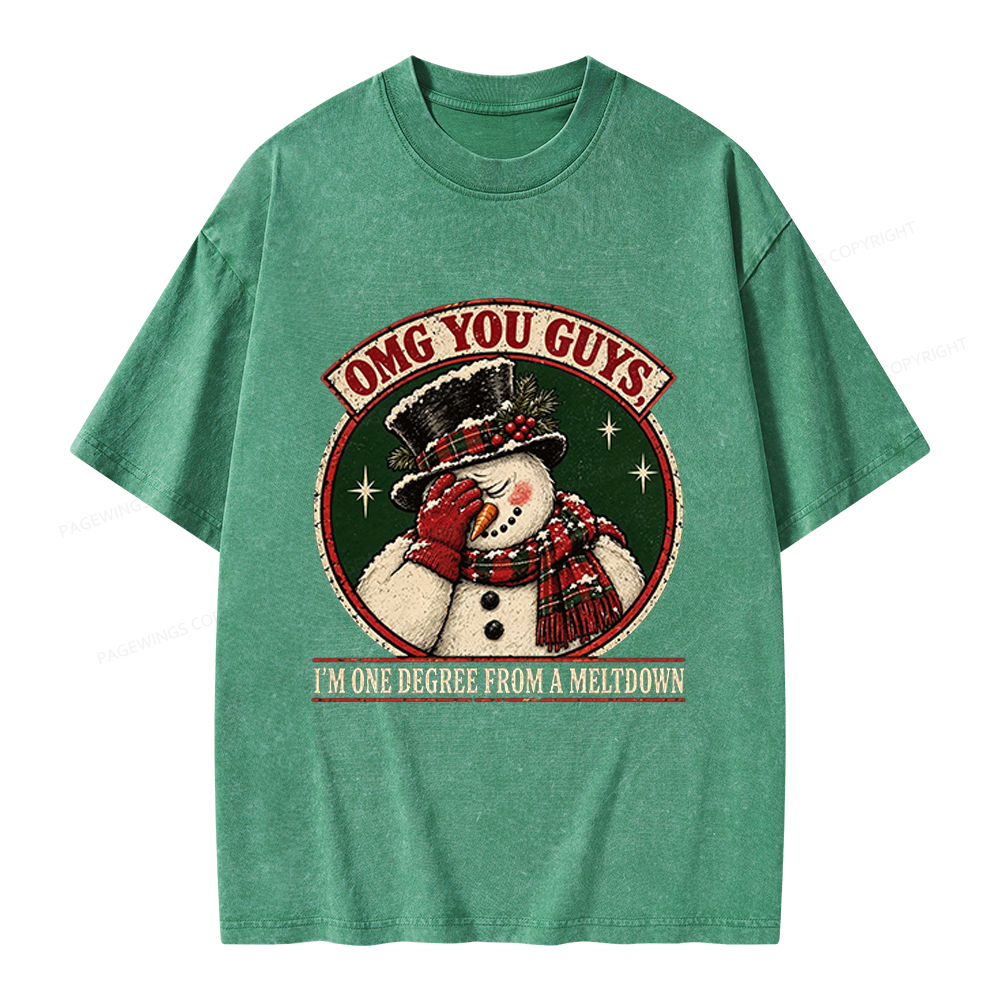 Pagewings Christmas OMG You Guys Unisex Washed T-shirt