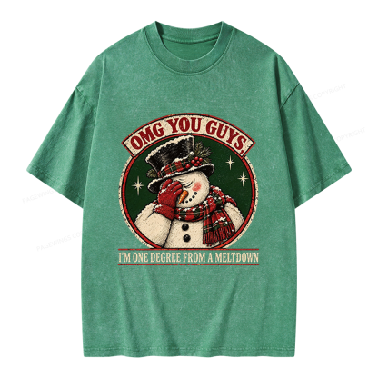 Pagewings Christmas OMG You Guys Unisex Washed T-shirt
