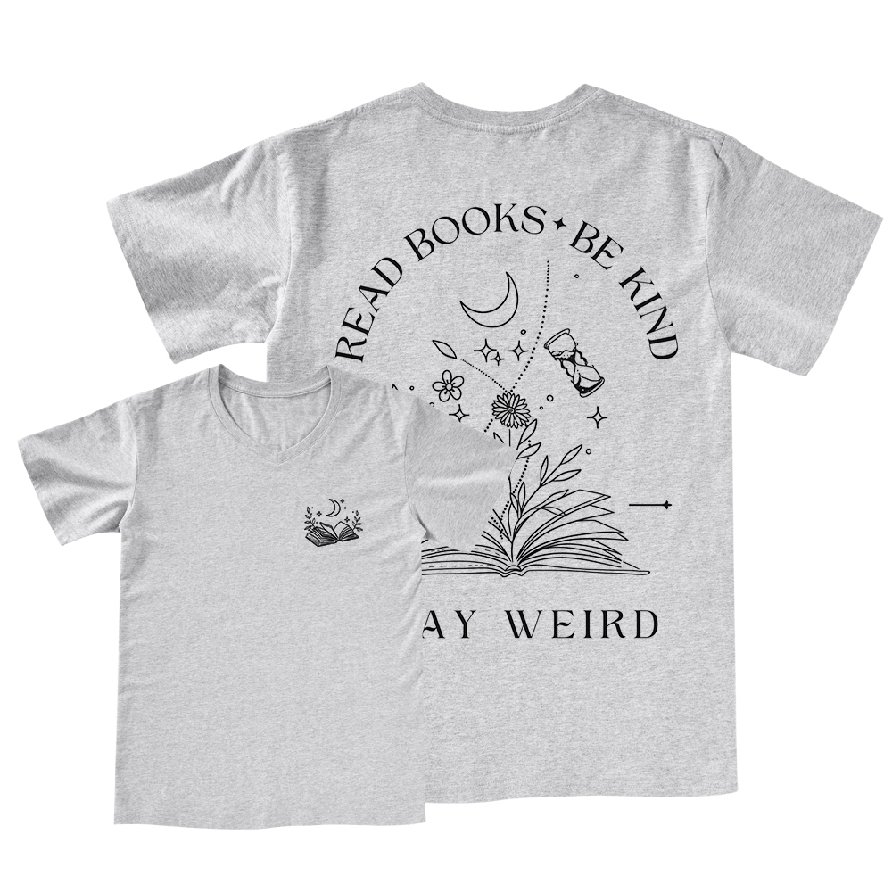 Pagewings Comfort Colors Read Books Be Kind Stay Weird V-neck T-shirt
