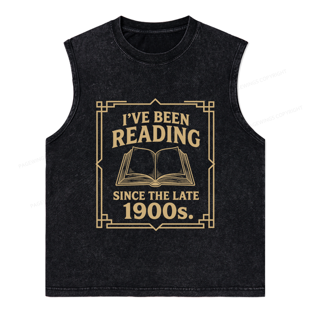 Pagewings I’ve Been Reading Since The Late 1900s Unisex Washed Tank Top