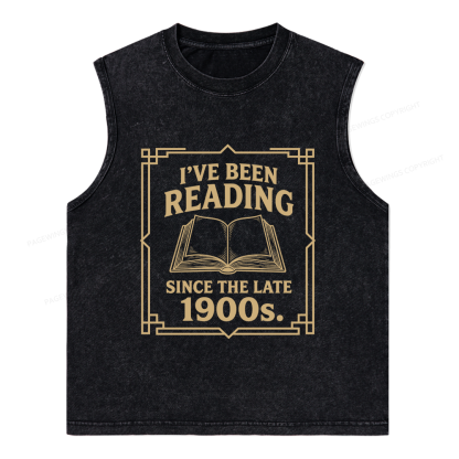 Pagewings I’ve Been Reading Since The Late 1900s Unisex Washed Tank Top