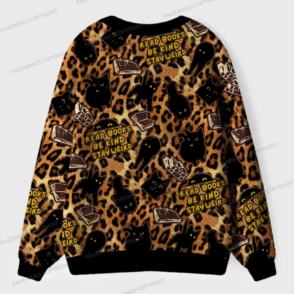 Pagewings Read Books Be Kind Stay Weird Unisex Ugly Cardigan Sweaters