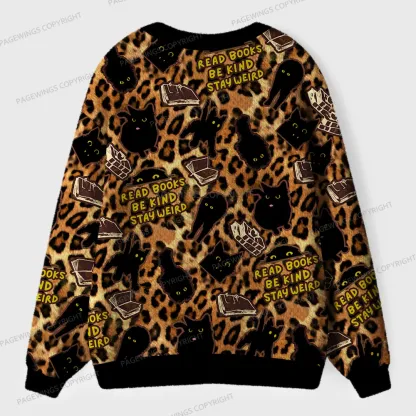 Pagewings Read Books Be Kind Stay Weird Unisex Ugly Cardigan Sweaters