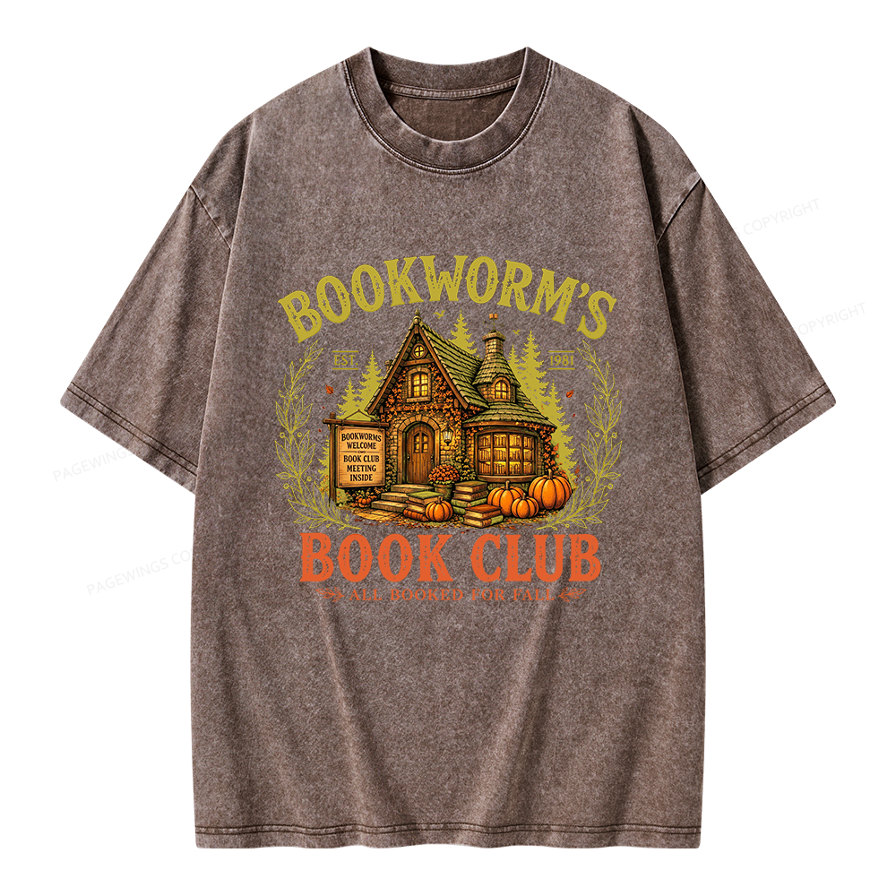 Pagewings Bookworm's Book Club Unisex Washed T-shirt