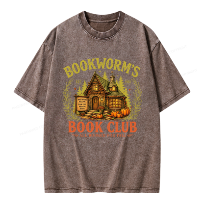 Pagewings Bookworm's Book Club Unisex Washed T-shirt