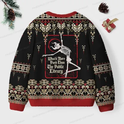 Pagewings What’s More Punk Than The Public Library Unisex Ugly Knit Sweatshirt