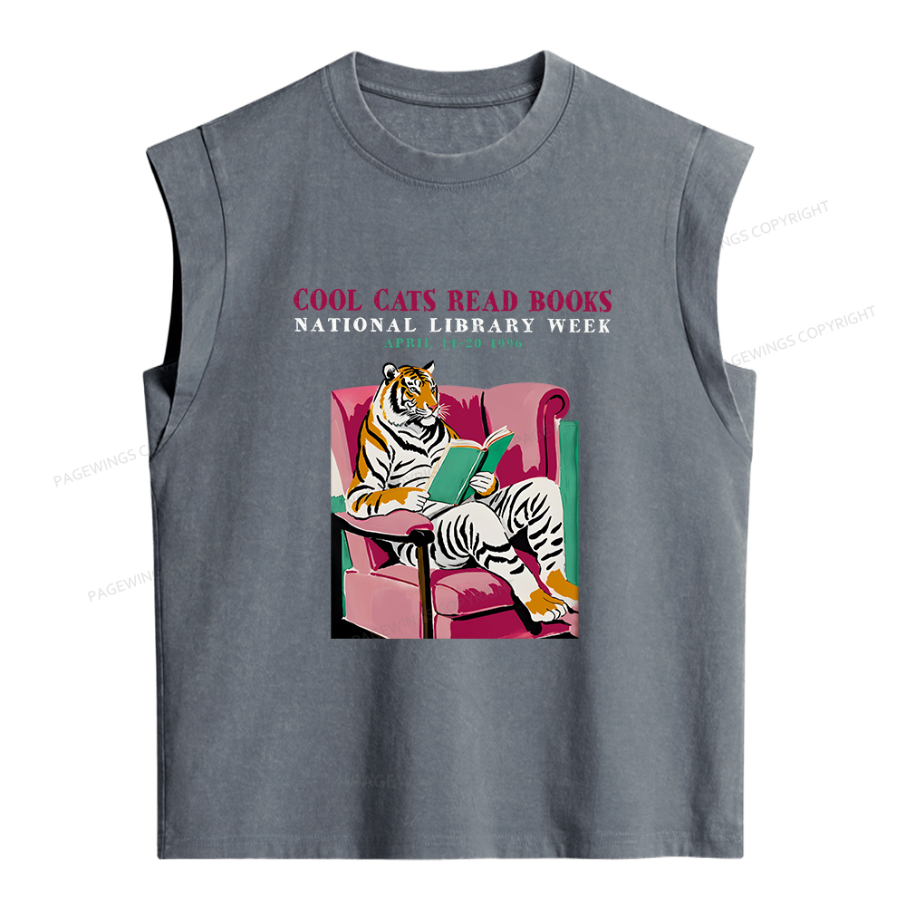 Pagewings Library Week Poster 1996 Women's Washed Tank Top