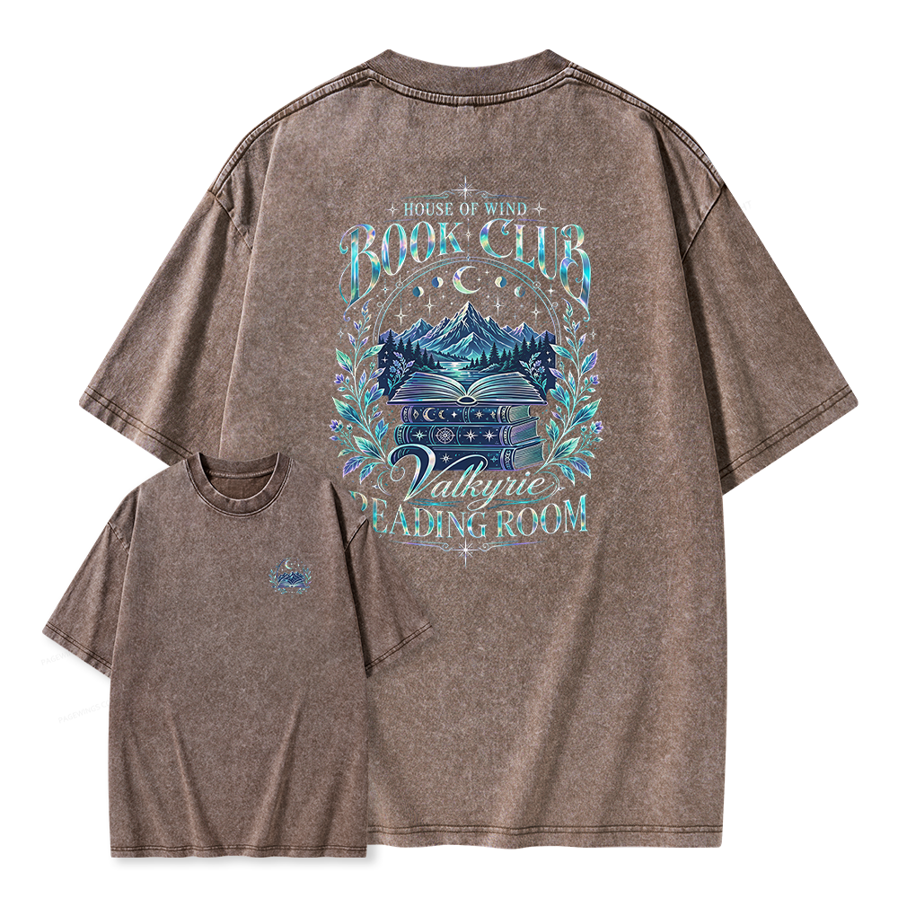 Pagewings House Of Wind Book Club Unisex Washed T-shirt