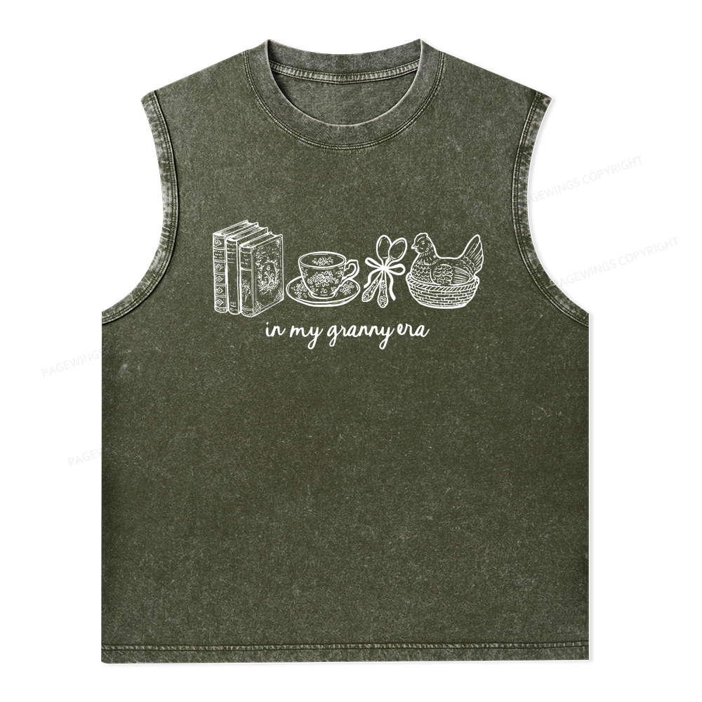 Pagewings In My Granny Era Unisex Washed Tank Top