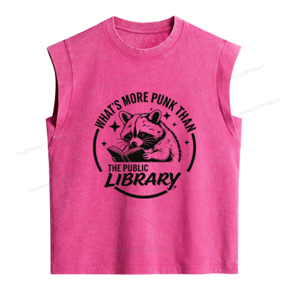 Pagewings What's More Punk Than The Public Library Women's Washed Tank Top
