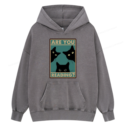 Pagewings Are You Reading Unisex Washed Hoodie