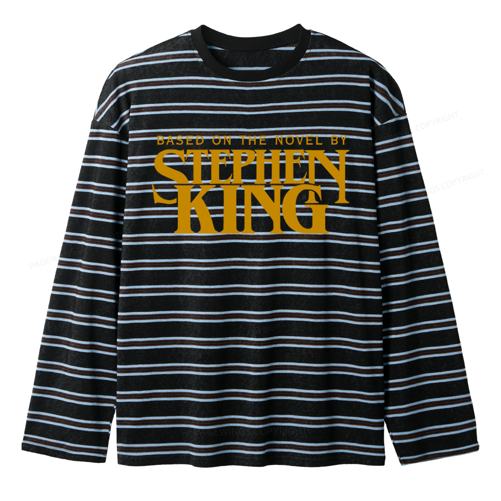 Pagewings Based On A Novel By Horror Writer Unisex Striped Long Sleeve T-Shirt
