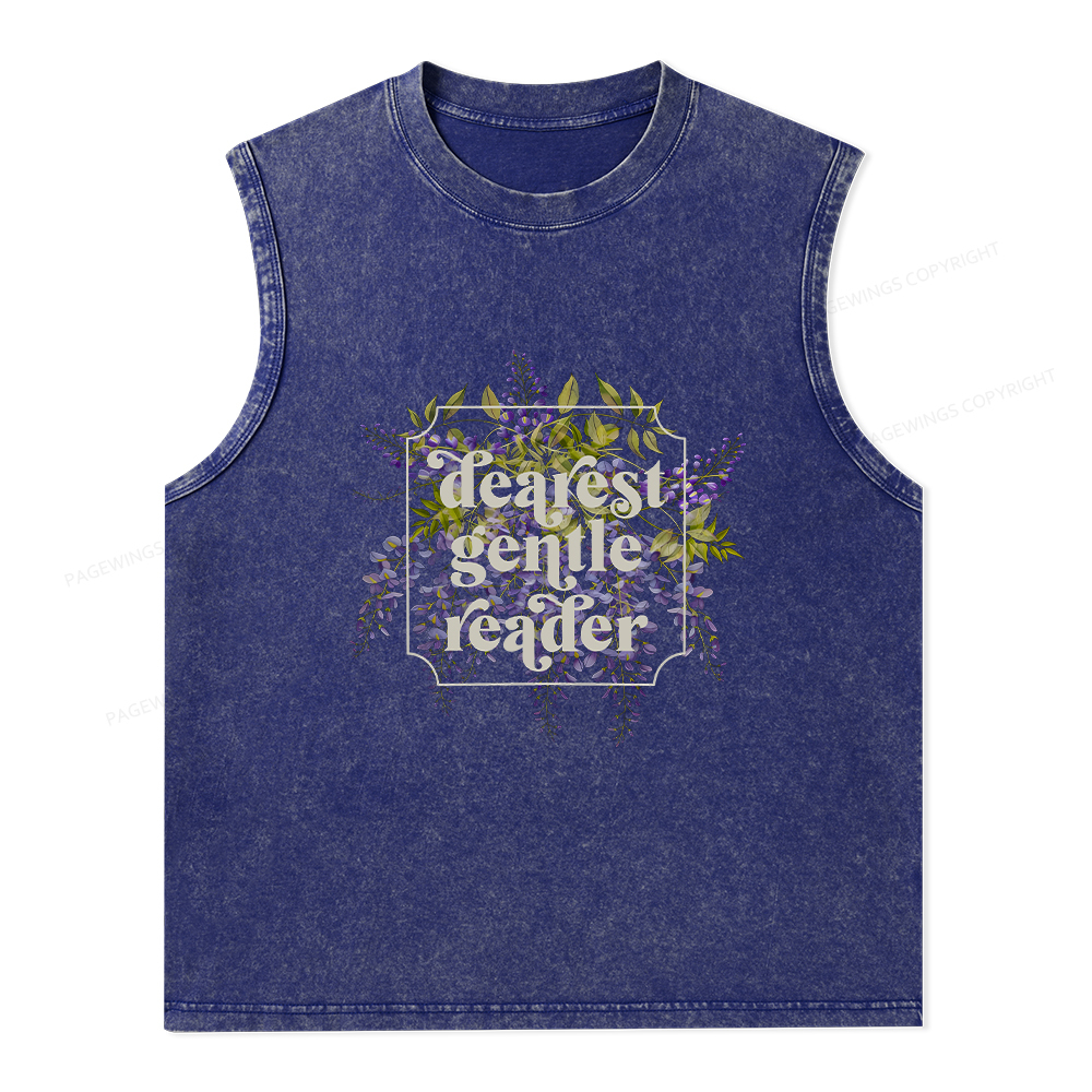 Pagewings Dearest Gentle Reader Unisex Washed Tank Top